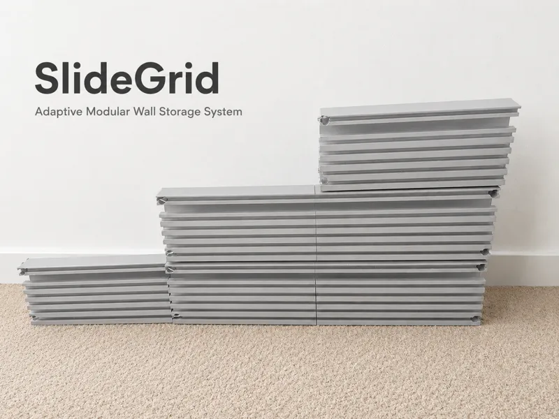 SlideGrid- Adaptive Modular Wall Storage System