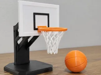 3d little basketball hoop with a basketball