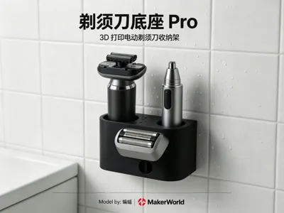 Bathroom Electric Shaver 3-in-1 Minimalist Organizer – With Blade Net Drying & Cleaning Brush Slot