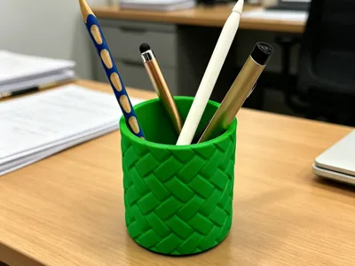 Woven Texture Minimalist Pen Holder