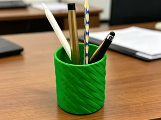 编织纹理简约笔筒
