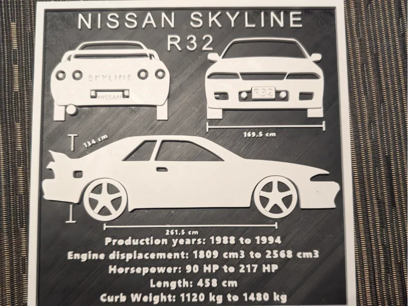 Nissan Skyline R32 Plaque