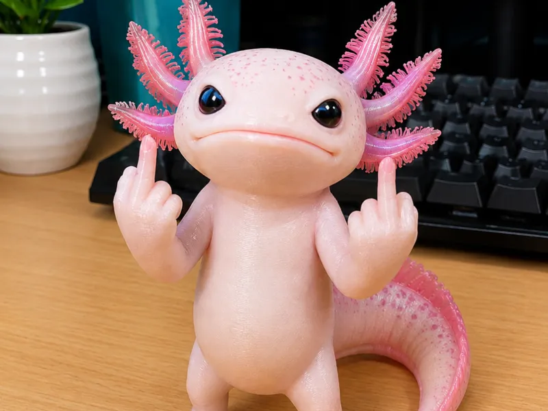 Axolotl Giving the Middle finger 