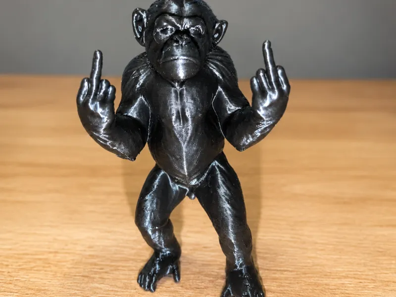 Chimpanzee Standing up double Middle Finger