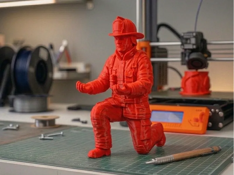Fire Fighter Pen Holder Rescue Desk Hero