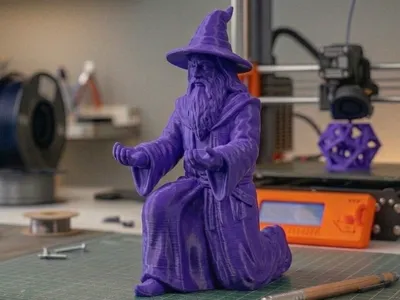 Arcane Wizard Pen Holder Figure Scroll Keeper