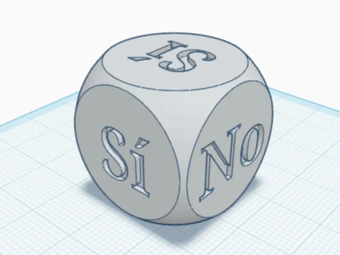 Yes or no cube (with Spanish language)