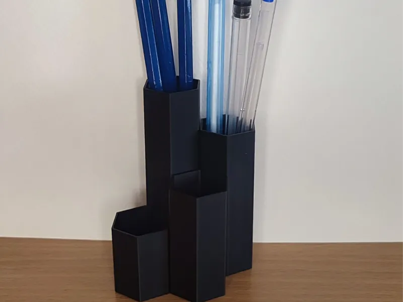 Geometric pencil and pen holder