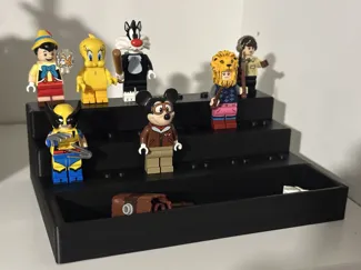 Mini figure stand with accessory storage