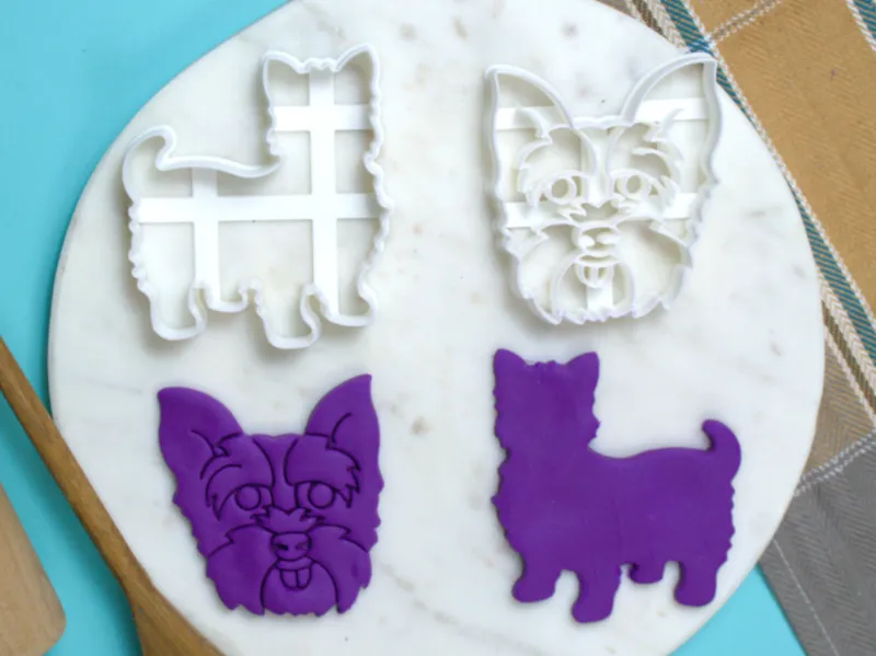 Yorkie Dog Cookie Cutter & Stamp Set