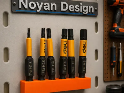 Pegboard Screwdriver Bit Six-Slot Organizer