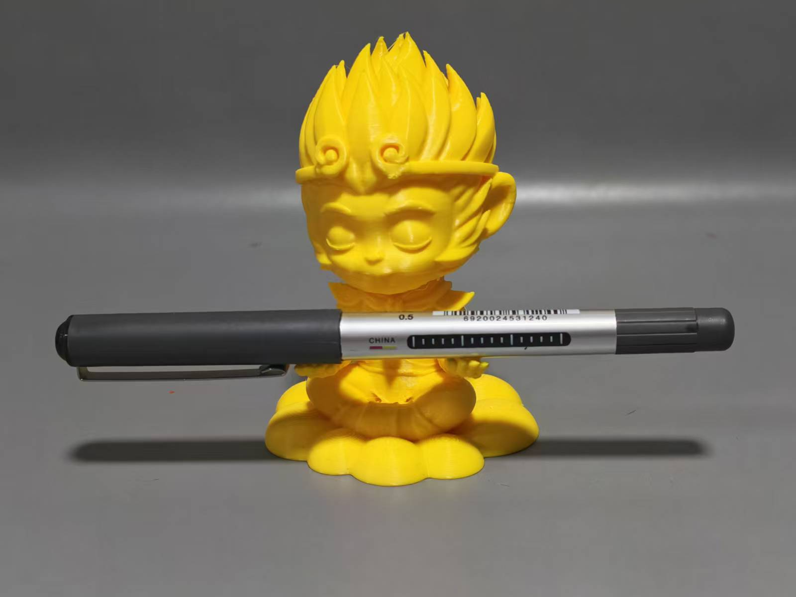 Q 版齐天大圣 孙悟空笔架  打坐小悟空莲花底座笔筒 桌面摆件 3D 打印模型