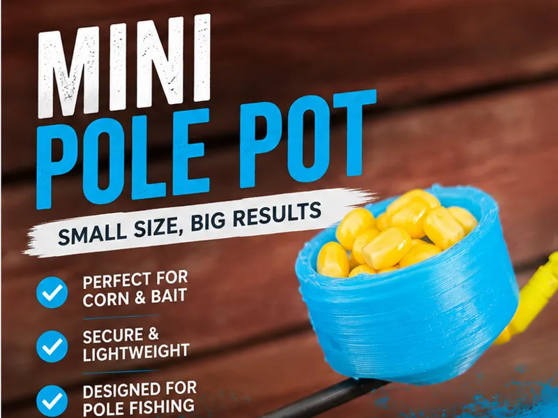 Fishing pole bait pot/cup