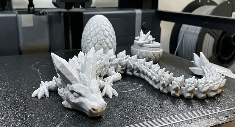Crystal Articulated Dragon with Dragon Egg Set - Free 3D Print Model ...