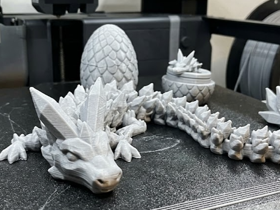 Crystal Articulated Dragon with Dragon Egg Set 