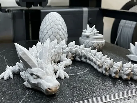 Crystal Articulated Dragon with Dragon Egg Set 