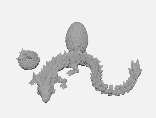 Crystal Articulated Dragon with Dragon Egg Set - Free 3D Print Model ...