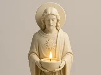 Sacred Heart Jesus Candle Holder STL