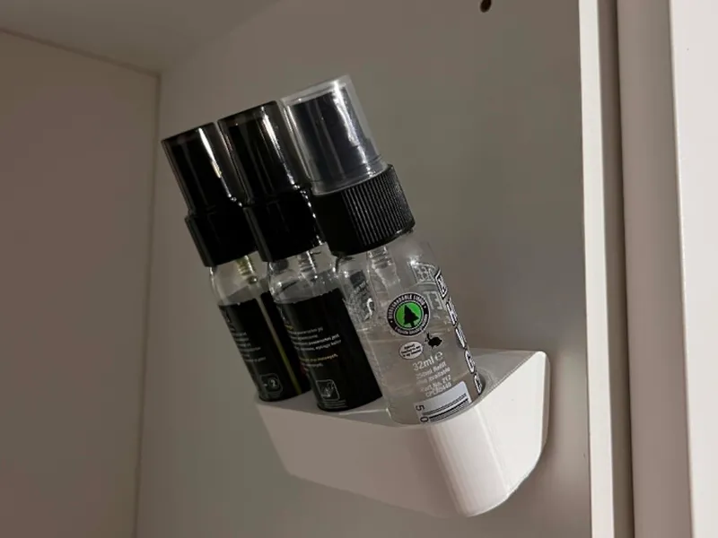 Organiser for motorcycle helmet cleaners 