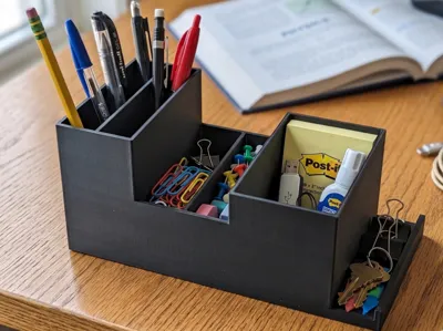 Minimalist Tiered Desk Organizer & Phone Stand