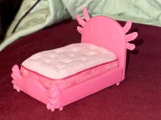 miniature axolotl bedframe for dolls