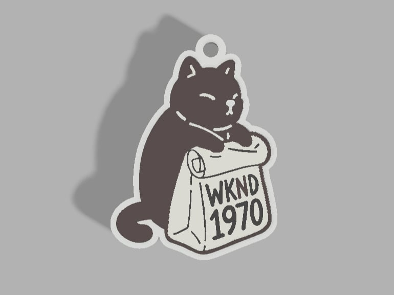 Cat Keychain Customizable Multipart NO AMS