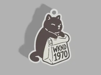 Cat Keychain Customizable Multipart NO AMS