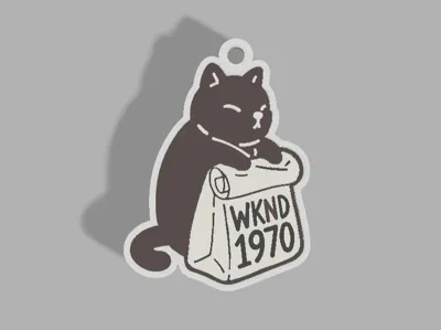 Cat Keychain Customizable Multipart NO AMS
