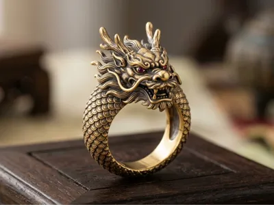 Zodiac Dragon Head Ring
