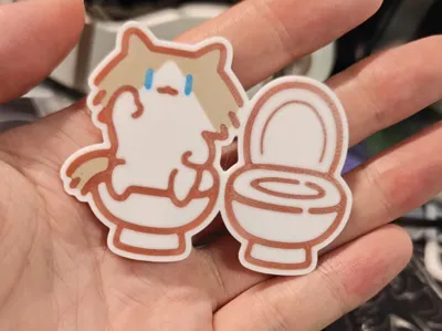 Salary Cat Toilet Squat Refrigerator Magnet