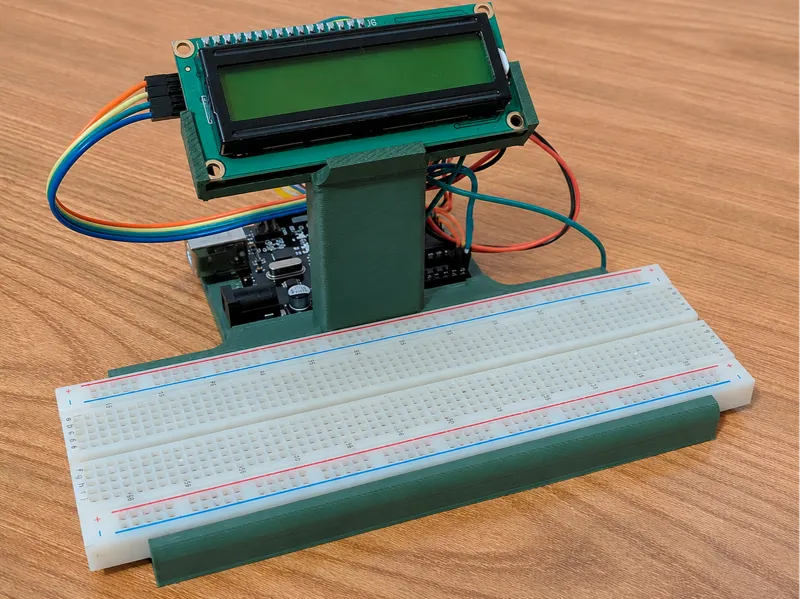 soporte para protoboard y pantalla lcd 