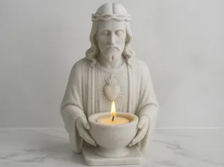 Sacred Heart Jesus Bust Candle Holder STL