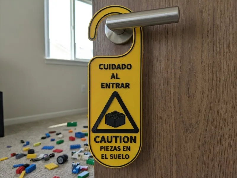 Colgador de Puerta – Precaución al Entrar