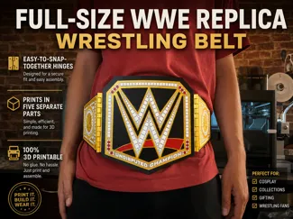 WWE Champion Belt Replica - Snap Together Hinges 