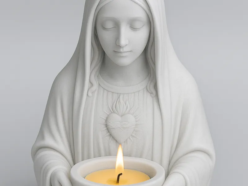 Virgin Mary Candle Holder STL