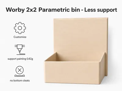 Worby 2x2 Parametric bin - Less support
