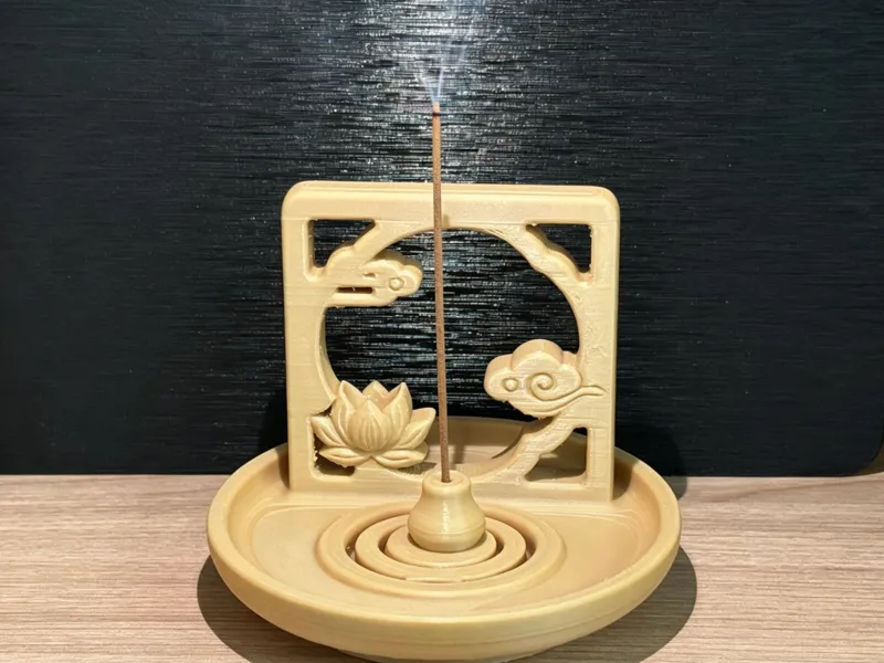 「云窗莲韵」镂空屏风香插