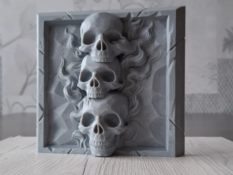 Cascade of Skulls - Relief Sculpture