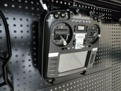 Pegboard holder for TX16S remote
