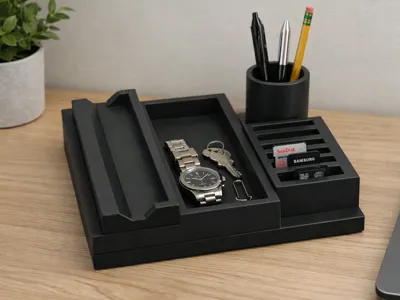Compact All-in-One Desk Organizer & Phone Dock