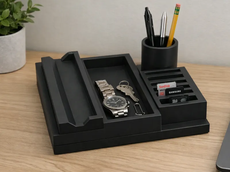 Compact All-in-One Desk Organizer & Phone Dock