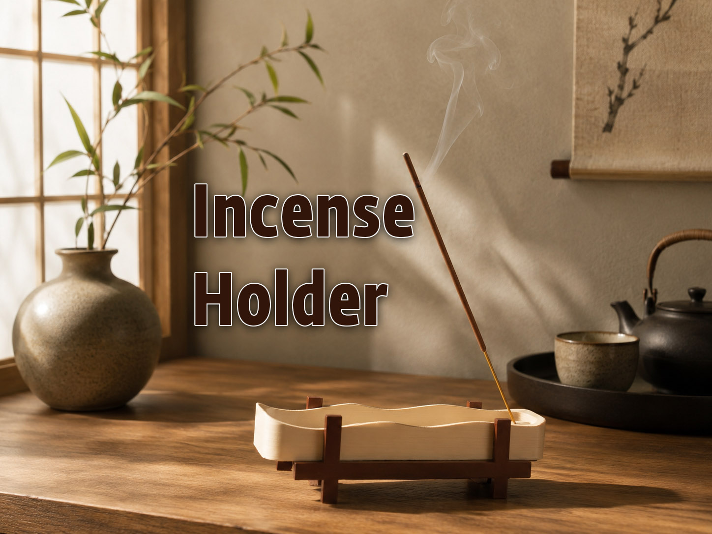 Zen Waves: Japanese Incense Holder & Ash Catcher