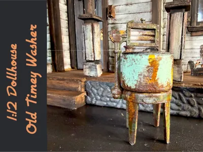 1:12 Dollhouse Old TImey Washer