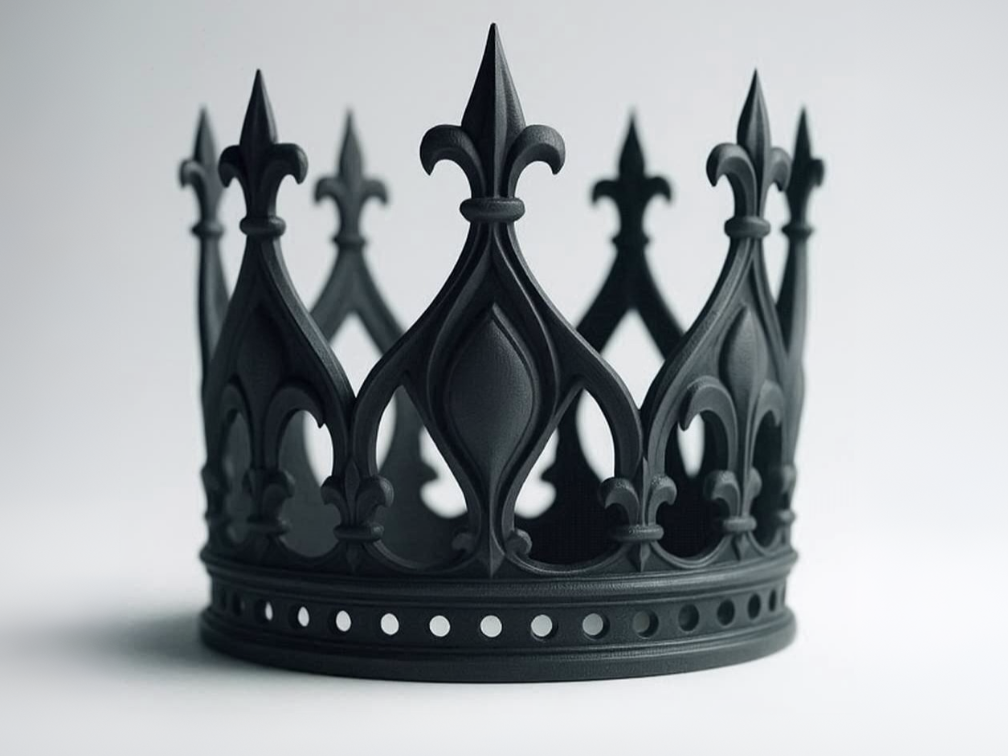 Gothic Crown with Fleur-de-Lis Ornate Royal