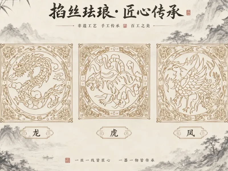 掐丝珐琅底板——龙虎凤（超大）根据自己打印机缩小xy