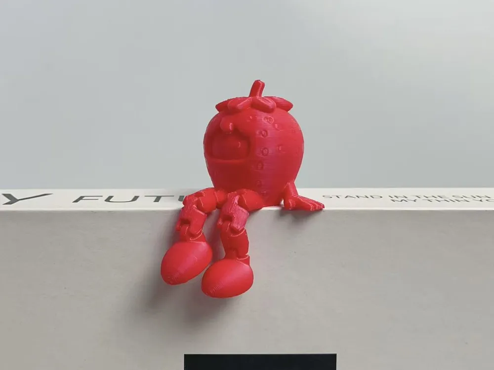 Articulated Strawberry Desk Assistant Computer Ornament - Free 3D Print ...