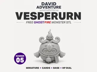 VESPERUM Free Ghost Fire Monster STL | Cards, Base