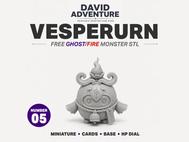 VESPERUM Free Ghost Fire Monster STL | Cards, Base