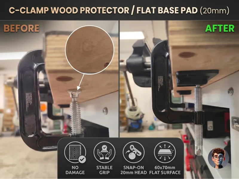 C-Clamp Wood Protector / Flat Base Pad (20mm)