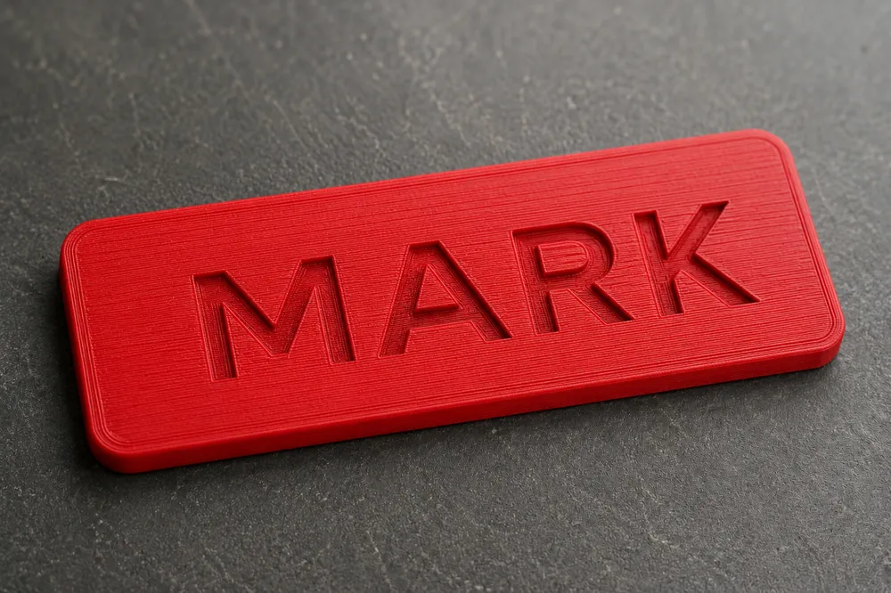 Mark Engraved Nameplate - Free 3D Print Model - MakerWorld